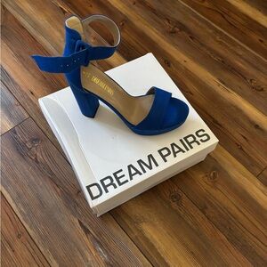 Dream Pairs Women's Royal Blue Block Heels
